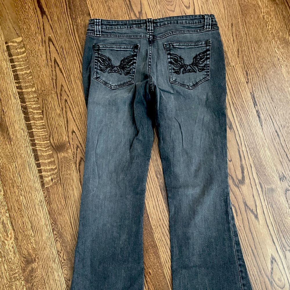 Vintage Y2K low rise bootcut jeans (with bedazzled butt)